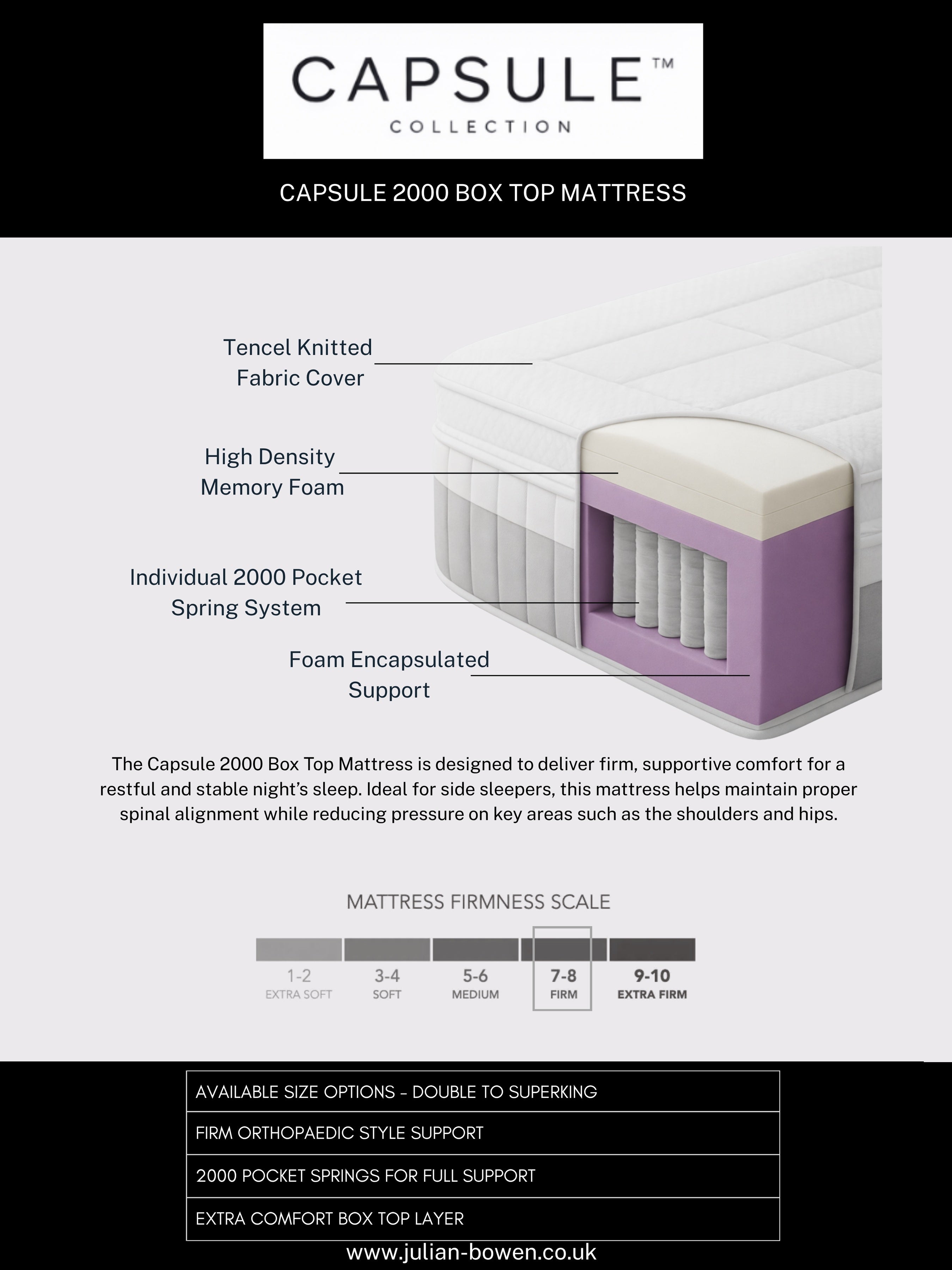 Capsule 2000 Box Top Mattress – White