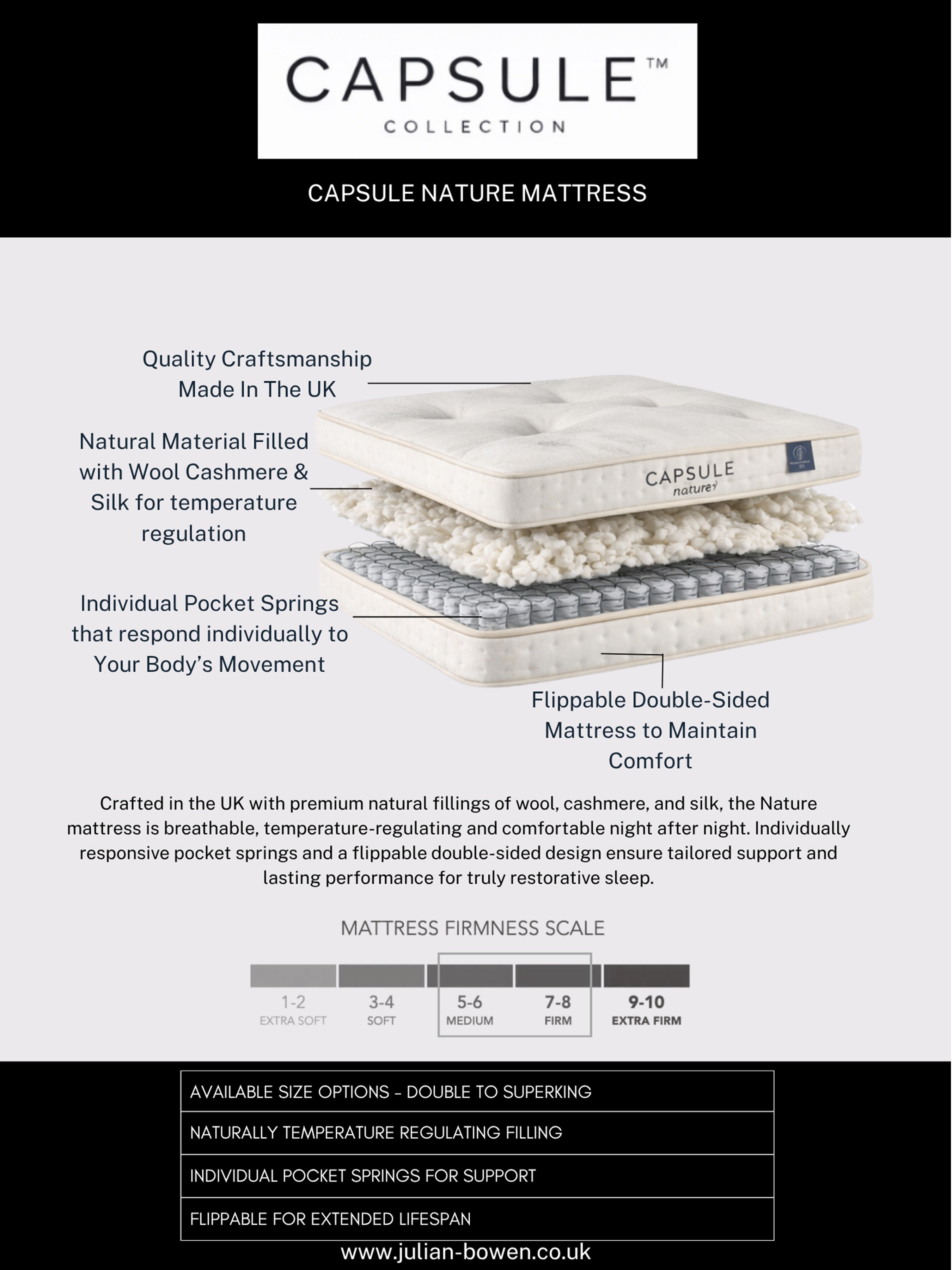 Capsule Nature Pocket Sprung Mattress – Cream
