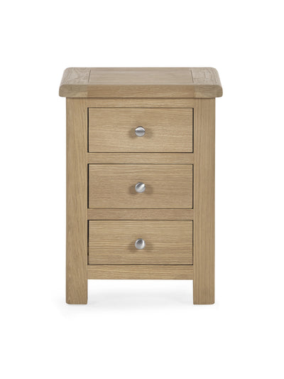Memphis Limed Oak 3 Drawer Bedside