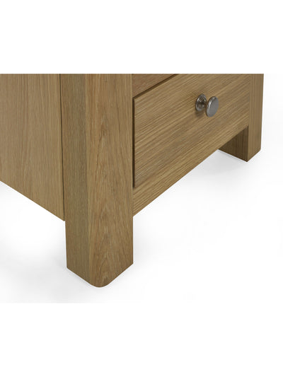 Memphis Limed Oak 3 Drawer Bedside