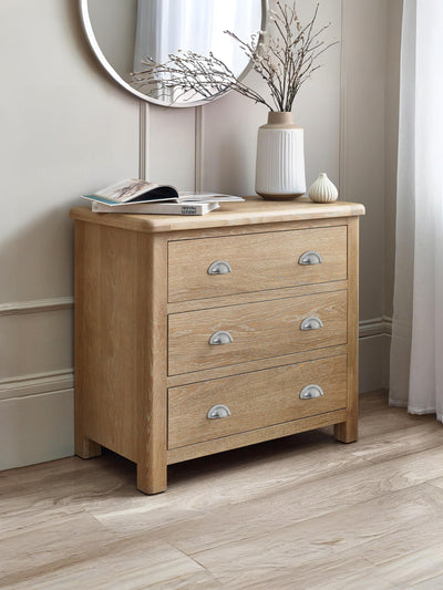 Memphis Limed Oak 3 Drawer Chest