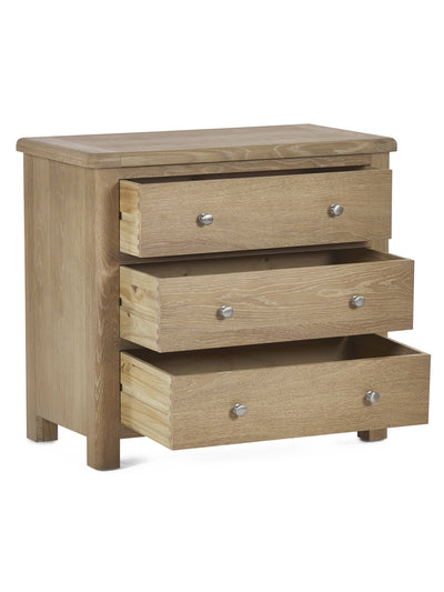 Memphis Limed Oak 3 Drawer Chest