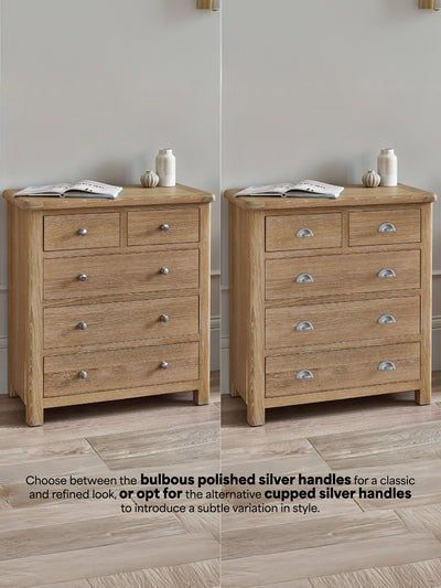Memphis Limed Oak 3 + 2 Drawer Chest