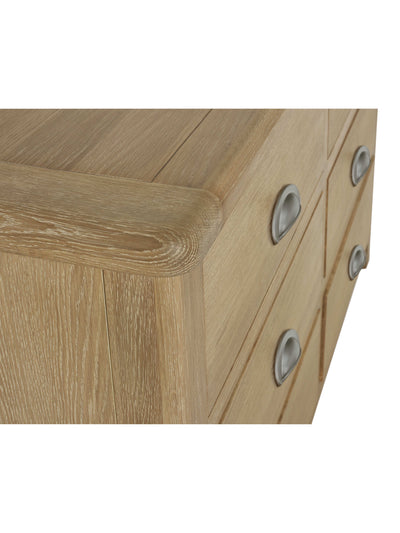 Memphis Limed Oak 6 Drawer Wide Chest