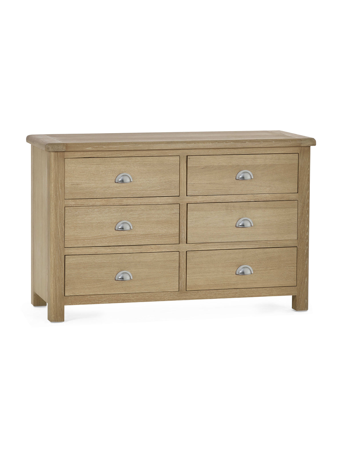Memphis Limed Oak 6 Drawer Wide Chest