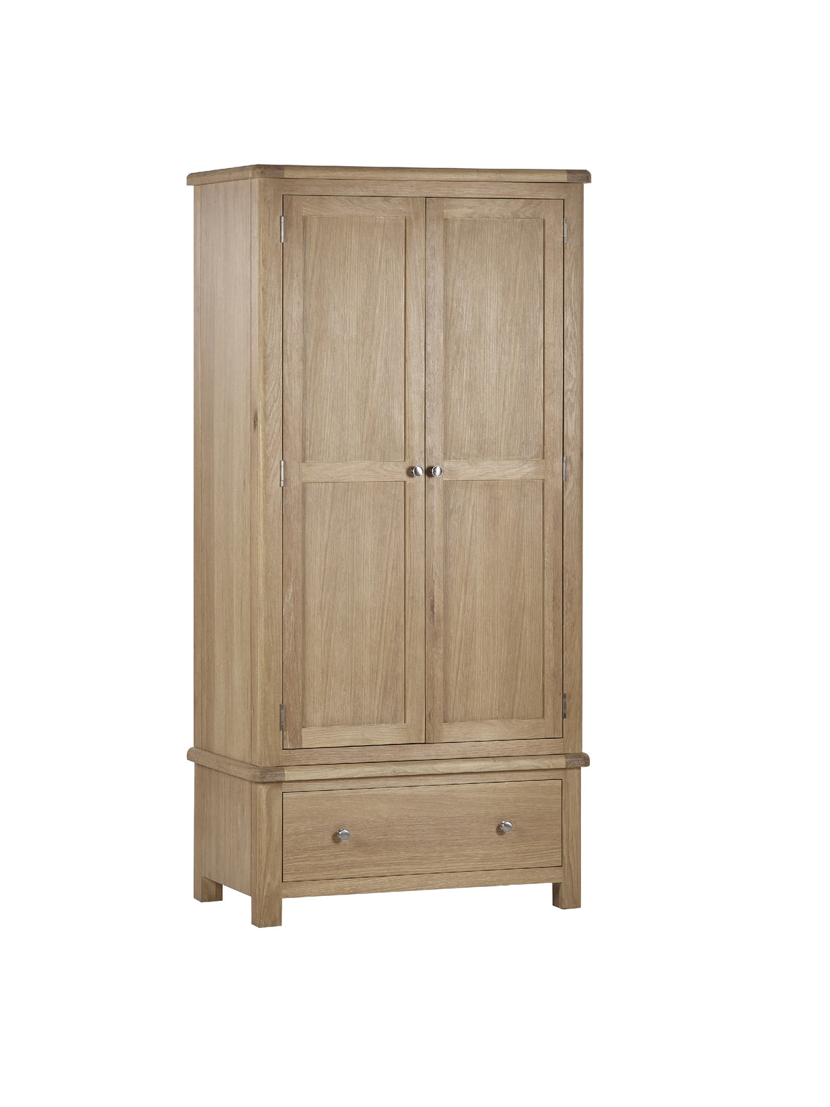 Memphis Limed Oak 2 Door 1 Drawer Wardrobe
