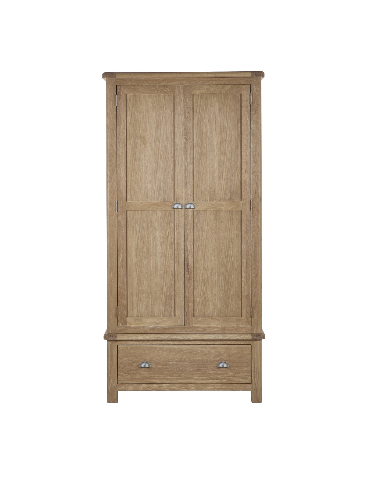 Memphis Limed Oak 2 Door 1 Drawer Wardrobe