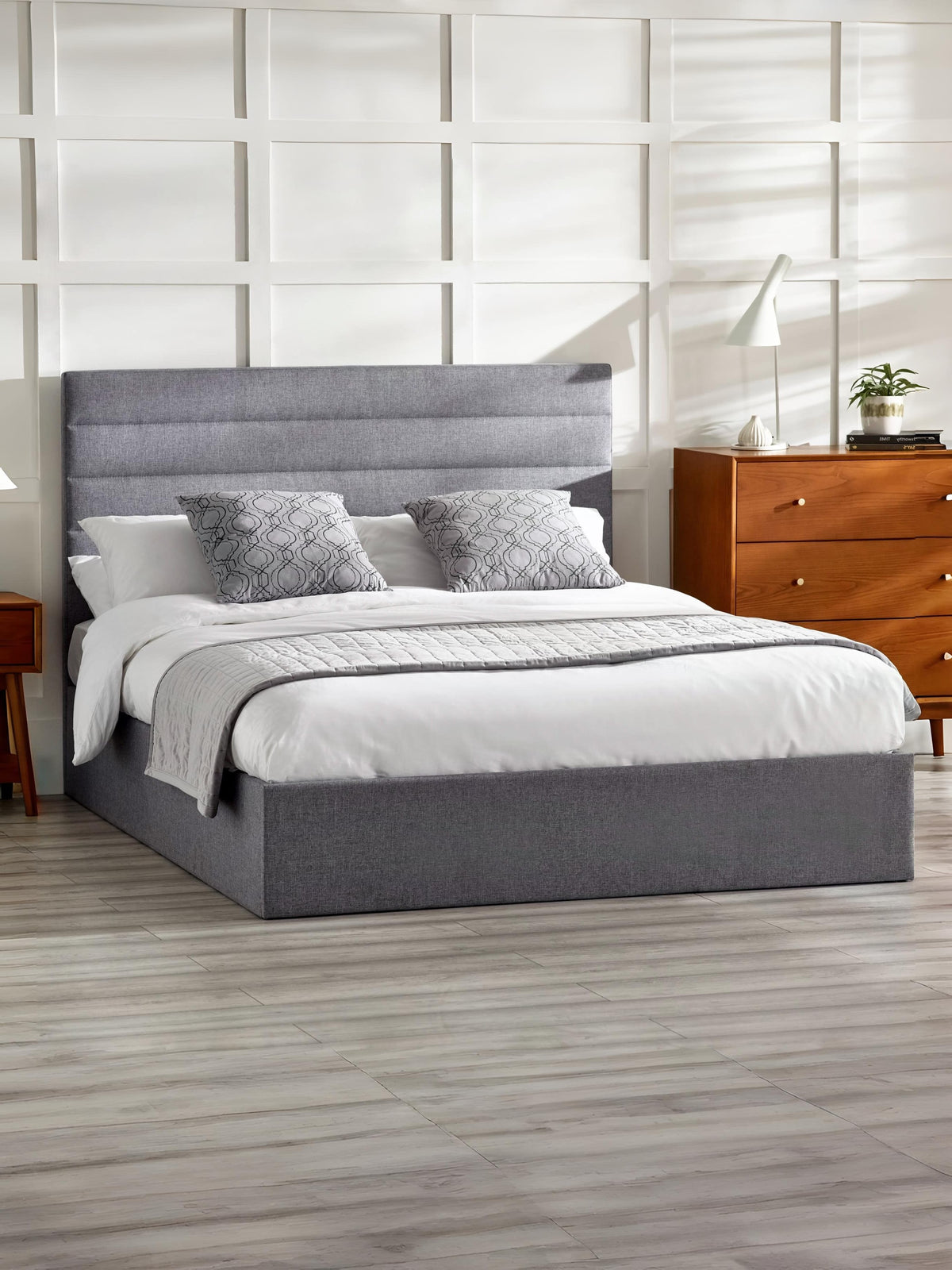 Merida Lift Up Storage Bed - Grey