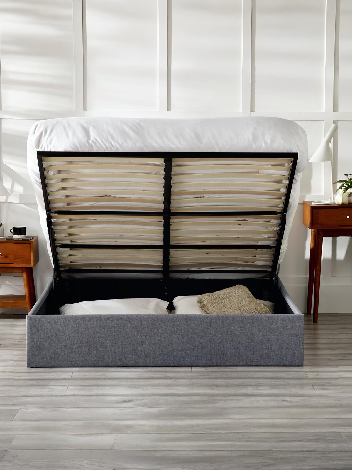 Merida Lift Up Storage Bed - Grey