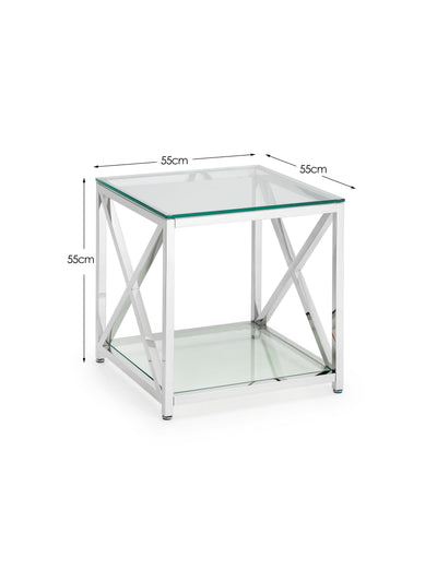 Miami Lamp Table - Silver