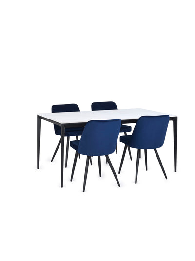 Miami Rectangular Stone Top Dining Table - White Marble