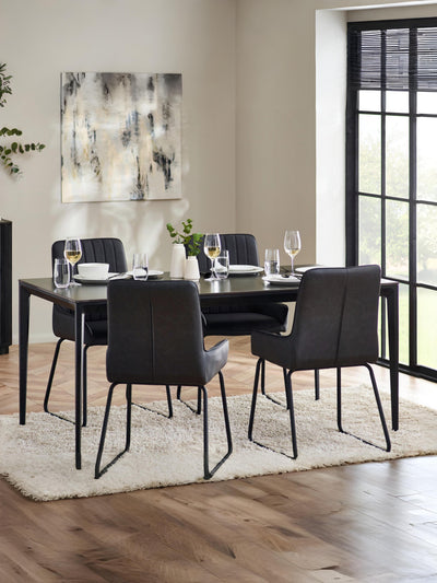 Miami Rectangular Stone Top Dining Table - Slate Grey