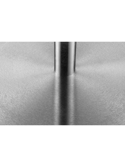 Milan Round Glass Brushed Steel Pedestal Table