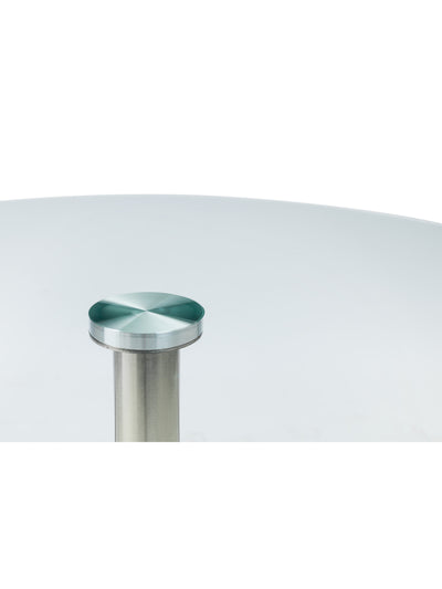 Milan Round Glass Brushed Steel Pedestal Table