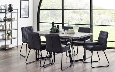 Miller Concrete Effect Dining Table – Julian Bowen, view 2