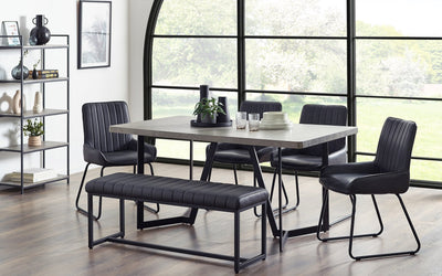 Miller Concrete Effect Dining Table – Julian Bowen, view 6