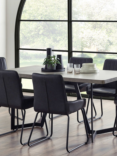 Miller Concrete Effect Dining Table & 6 Soho Chairs