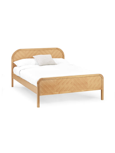 Milo Oak Effect Chevron Bed – Light Oak