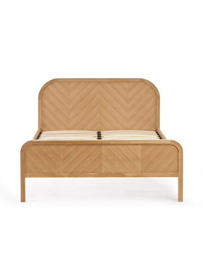 Milo Oak Effect Chevron Bed – Light Oak