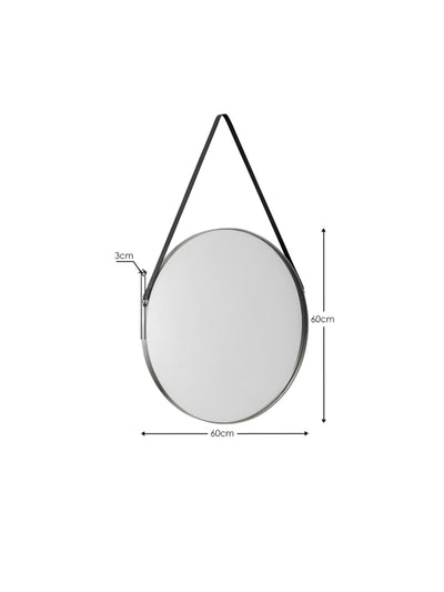 Opera Round Pewter Mirror