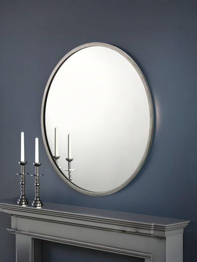 Octave Round Pewter Wall Mirror