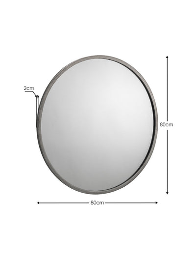 Octave Round Pewter Wall Mirror