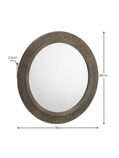 Cadence Large Round Pewter Wall Mirror