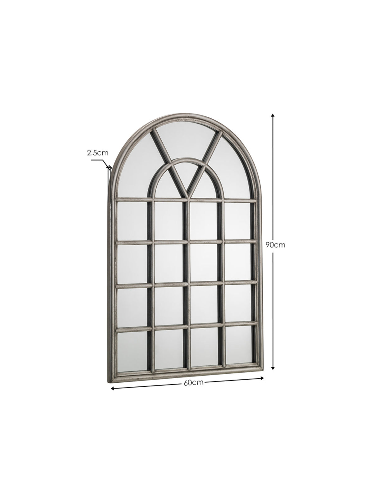 Opus Pewter Window Mirror