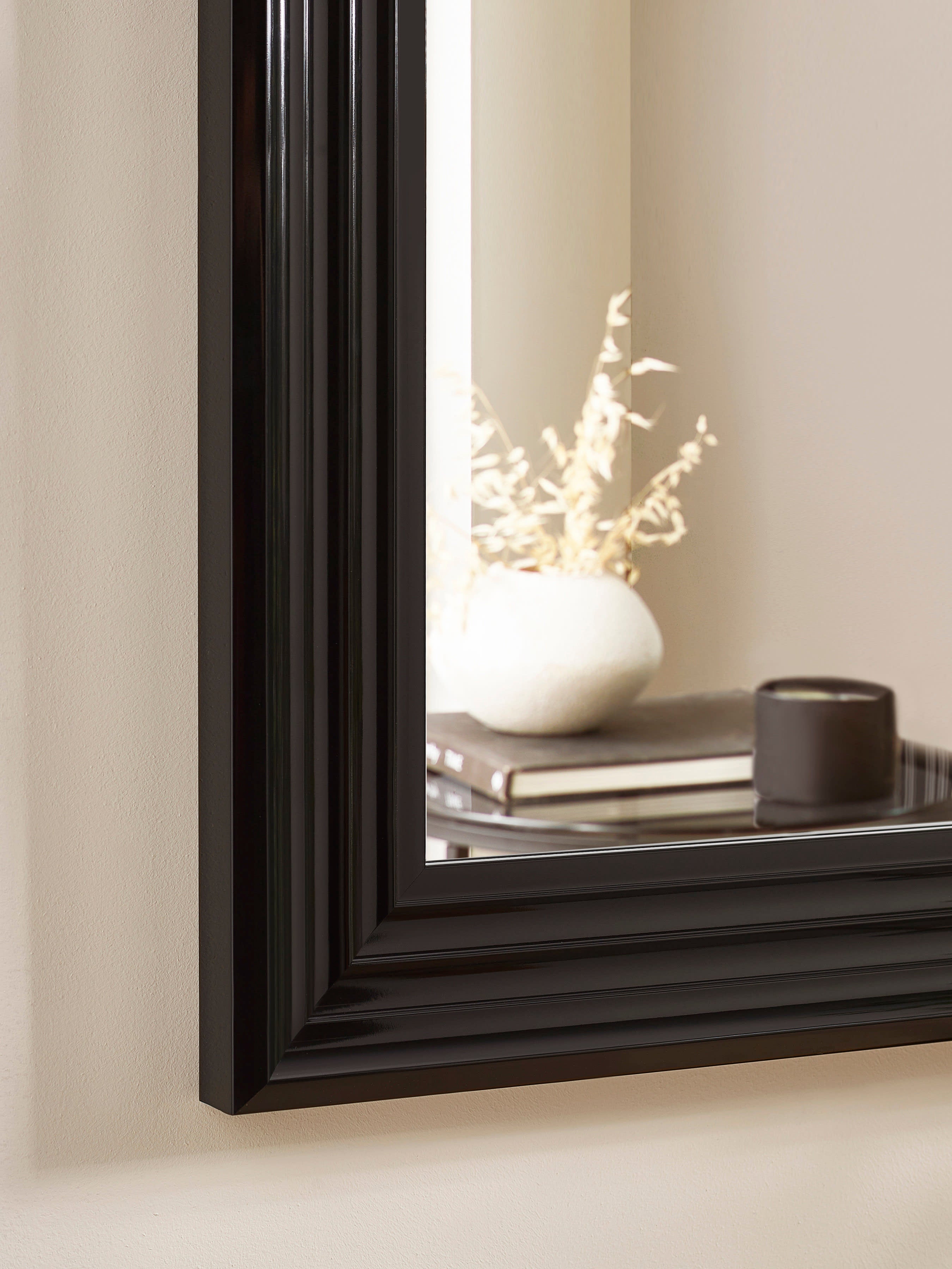 Tokyo Gloss Black Rectangular Wall Mirror