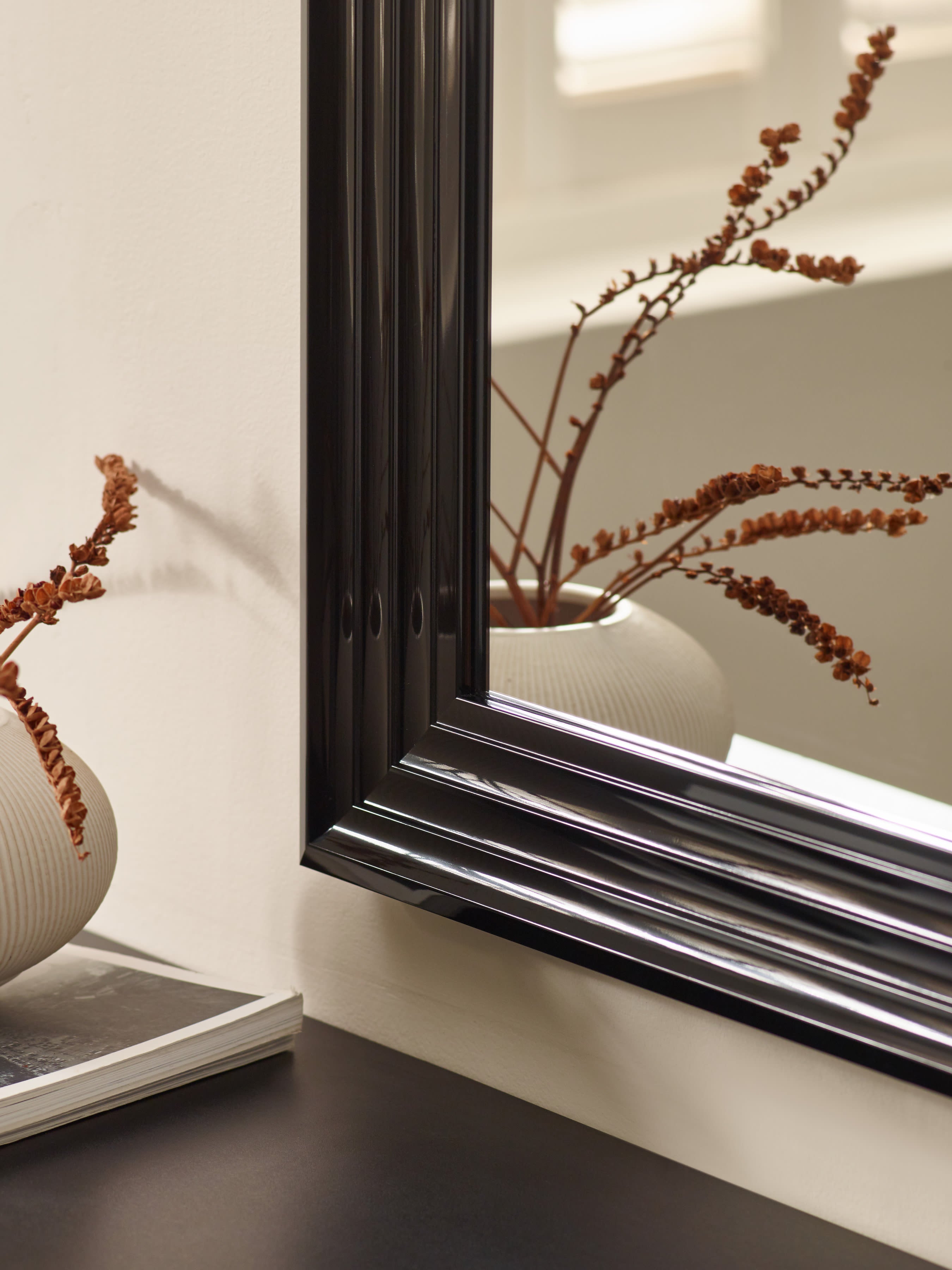 Tokyo Gloss Black Rectangular Wall Mirror