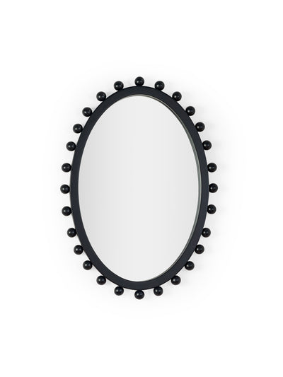 Hendrix Oval Beaded Wall Mirror – Black