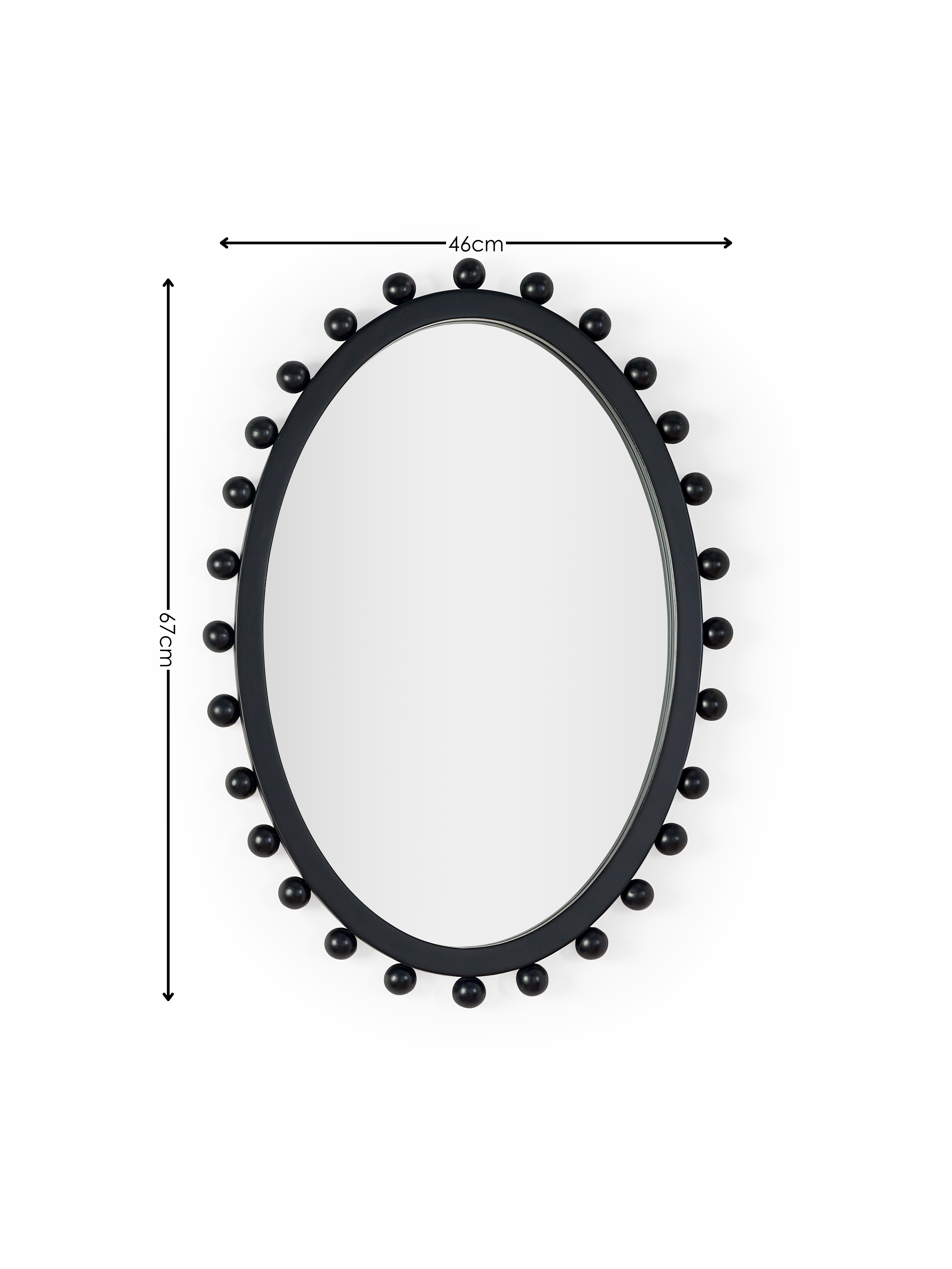 Hendrix Oval Beaded Wall Mirror – Black