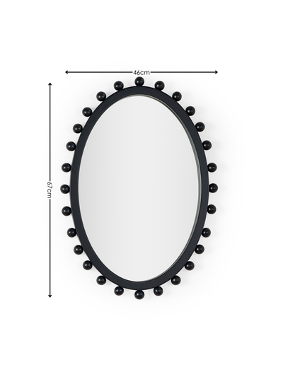 Hendrix Oval Beaded Wall Mirror – Black