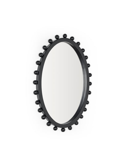 Hendrix Oval Beaded Wall Mirror – Black