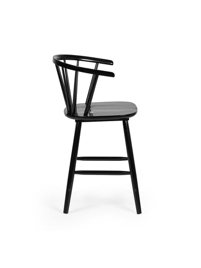 Modena Black Ash 112cm Solid Wood Bar Stool – Black Ash Effect