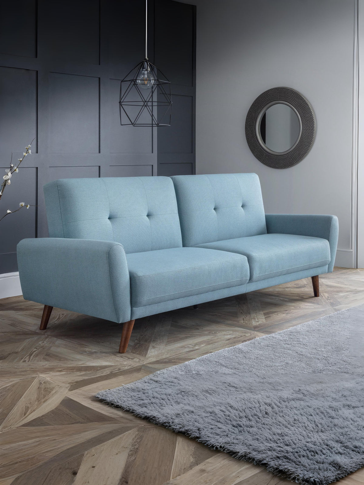 Monza Fabric Sofa Bed - Blue