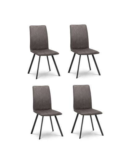 Set Of 4 Monroe Chairs – Charcoal Grey Faux Suede