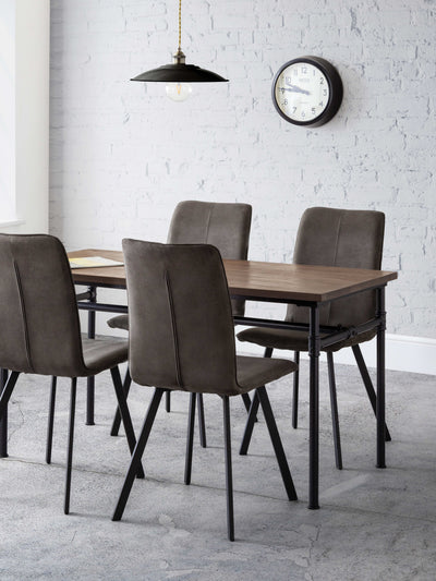 Set Of 4 Monroe Chairs – Charcoal Grey Faux Suede