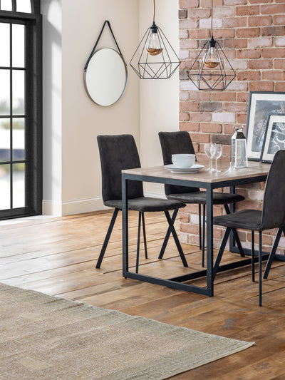 Set Of 4 Monroe Chairs – Charcoal Grey Faux Suede