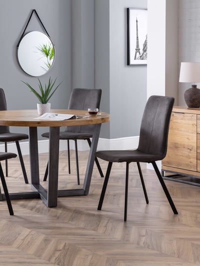 Set Of 4 Monroe Chairs – Charcoal Grey Faux Suede