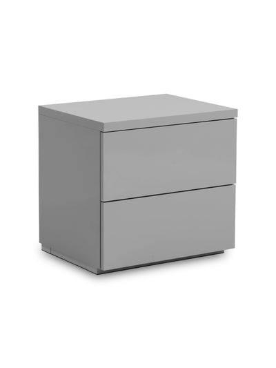 Monaco 2 Drawer Bedside - Grey Gloss