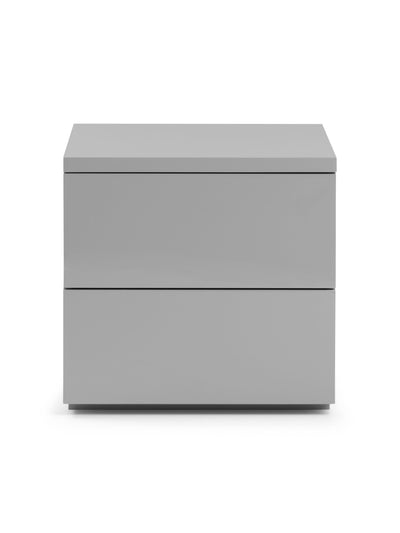 Monaco 2 Drawer Bedside - Grey Gloss