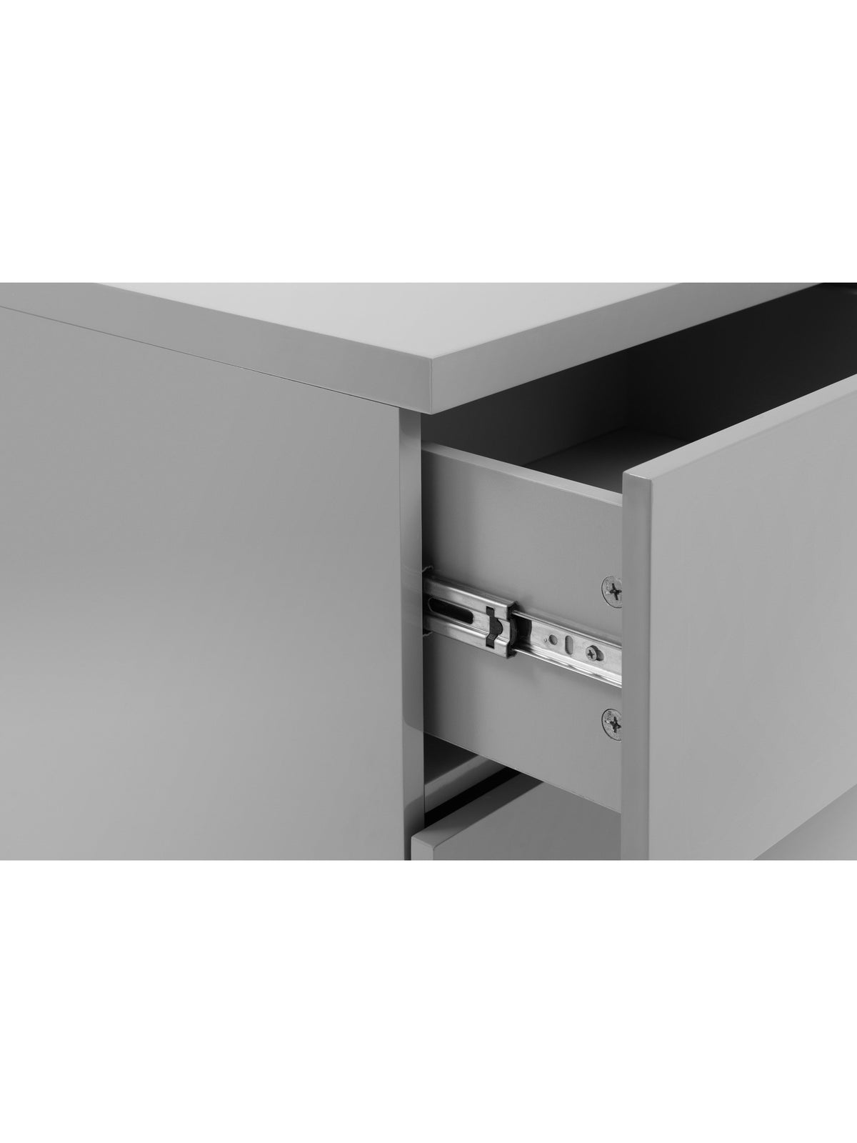Monaco 2 Drawer Bedside - Grey Gloss