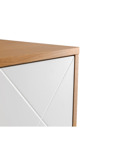 Moritz 4 Door Cabinet – Oak & White – White and Oak Effect