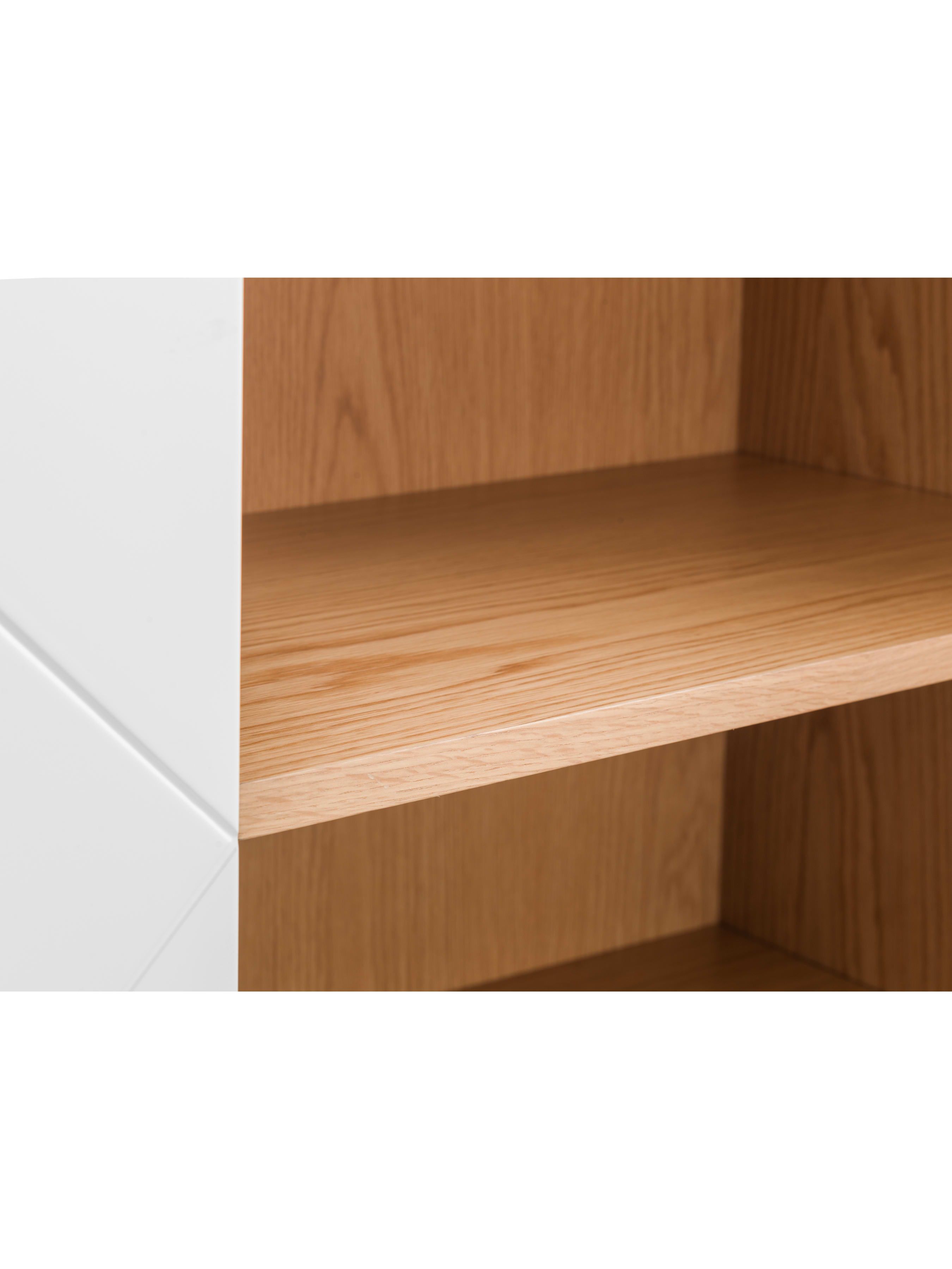 Moritz 4 Door Cabinet – Oak & White – White and Oak Effect