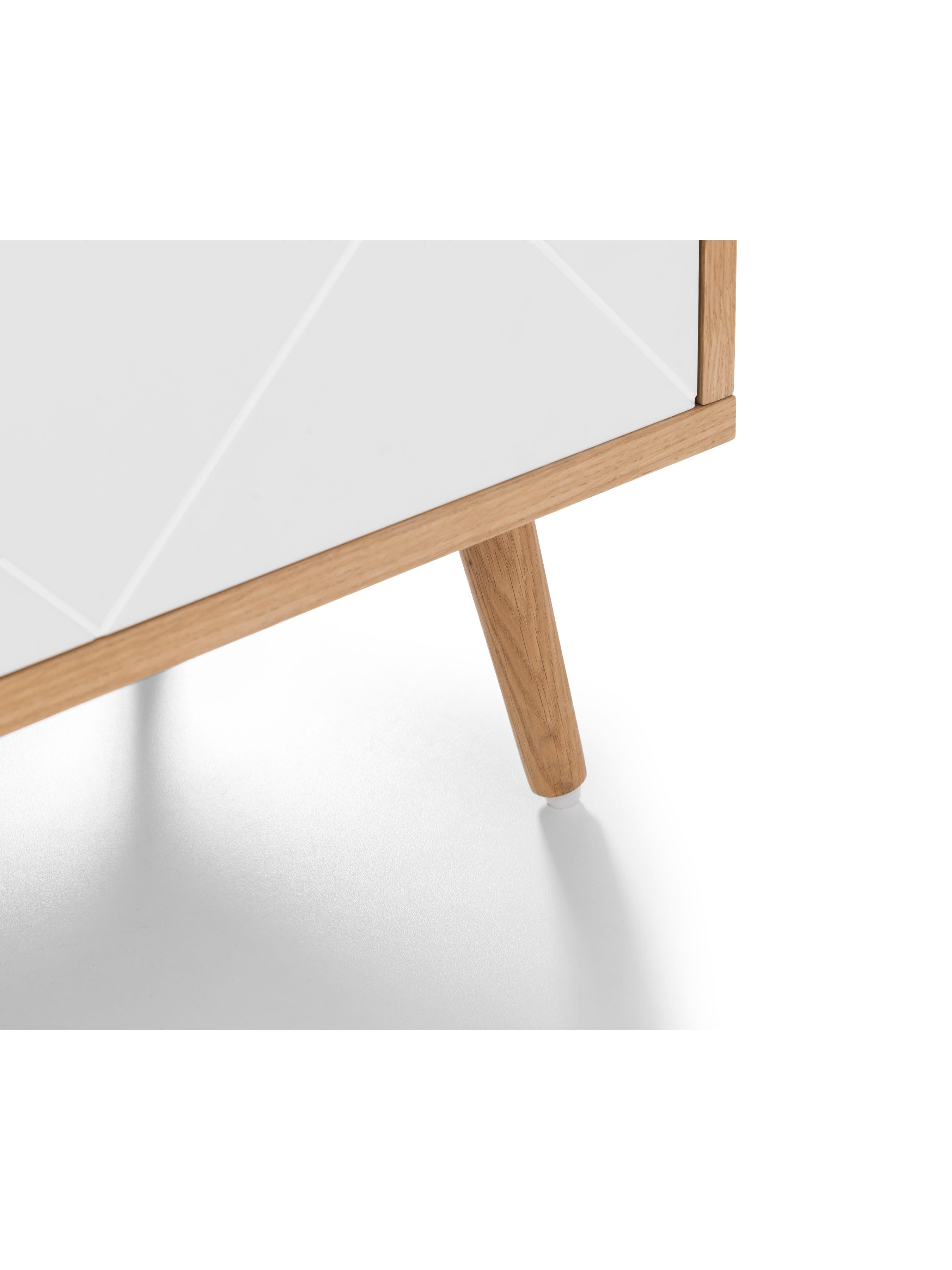 Moritz 4 Door Cabinet – Oak & White – White and Oak Effect