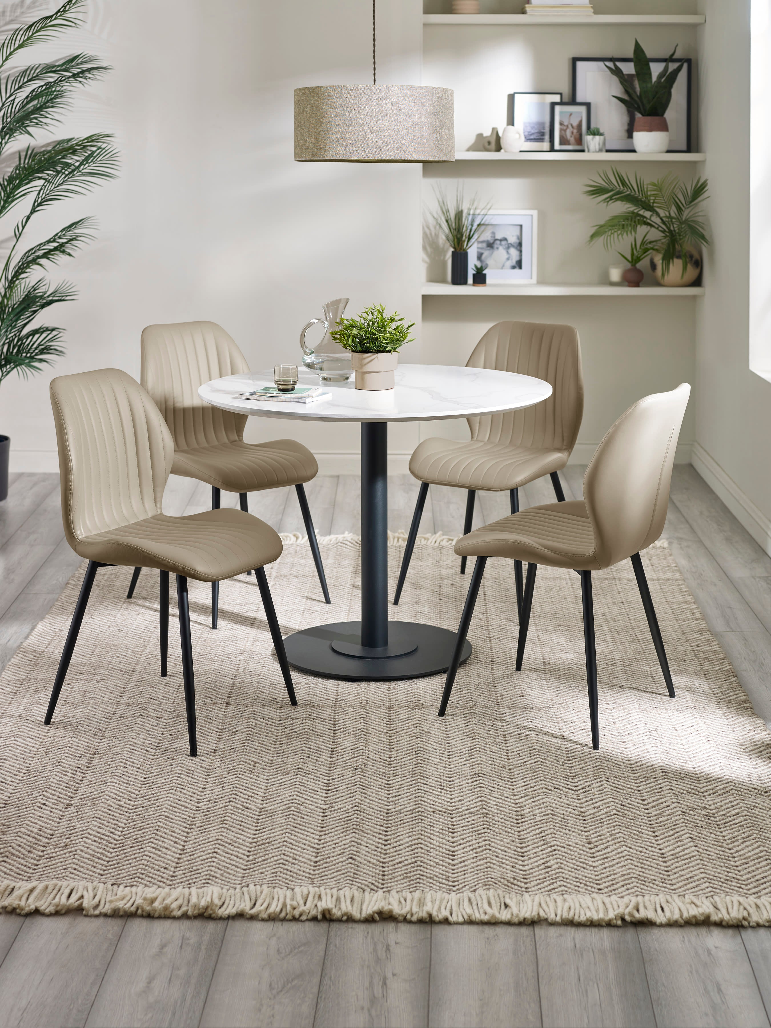 Morris Taupe Faux Leather Dining Chair (Set of 4)