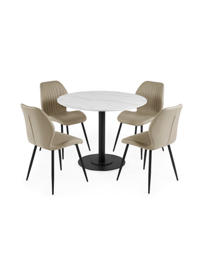 Morris Taupe Faux Leather Dining Chair (Set of 4)