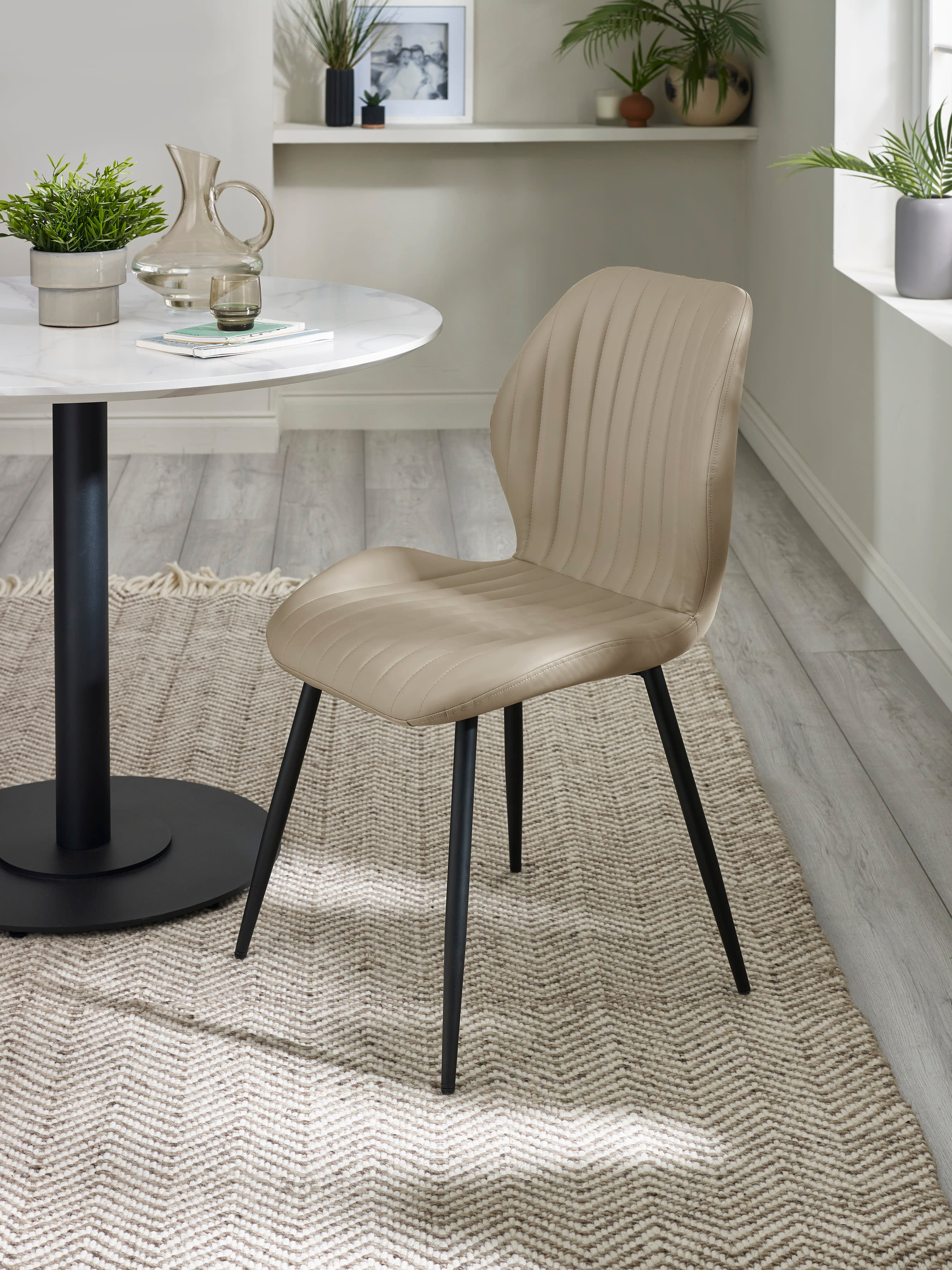 Morris Taupe Faux Leather Dining Chair (Set of 4)