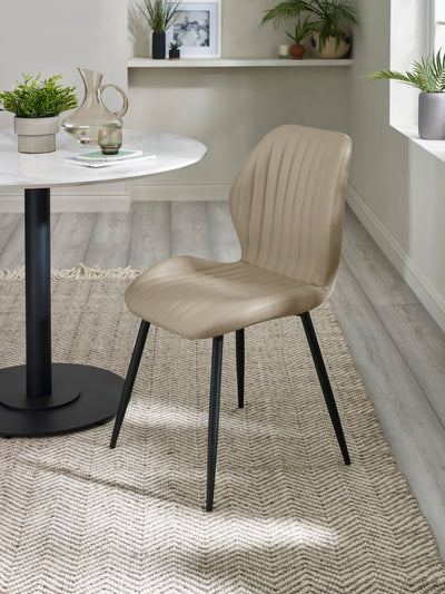 Morris Taupe Faux Leather Dining Chair (Set of 4)